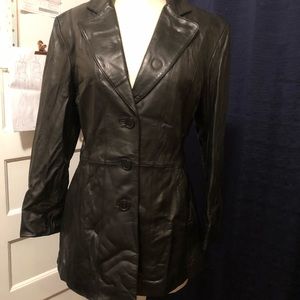 Black leather blazer